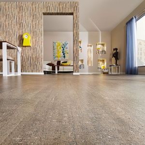 Ein Zimmer mit Korkboden